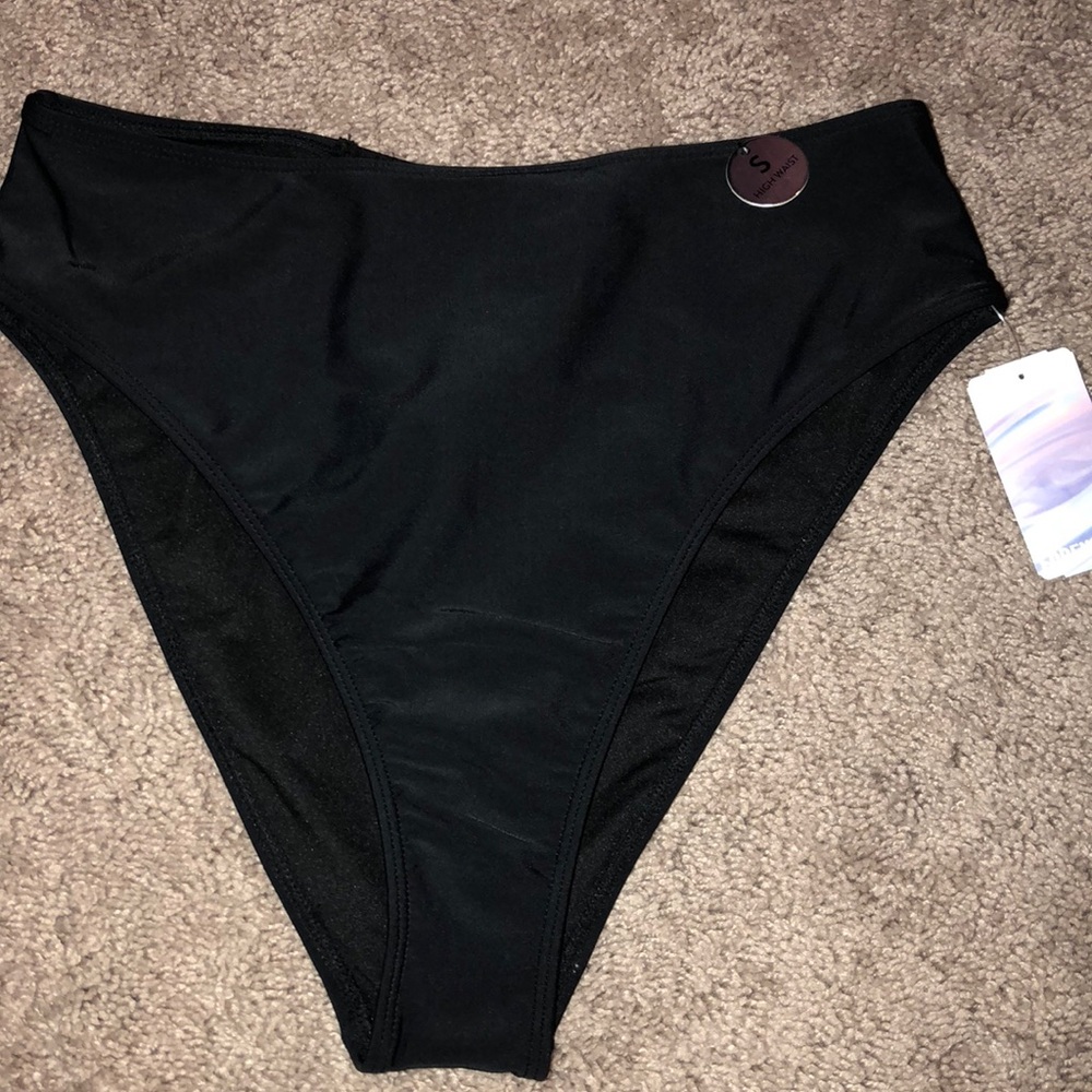 Black High Waisted swim bottoms